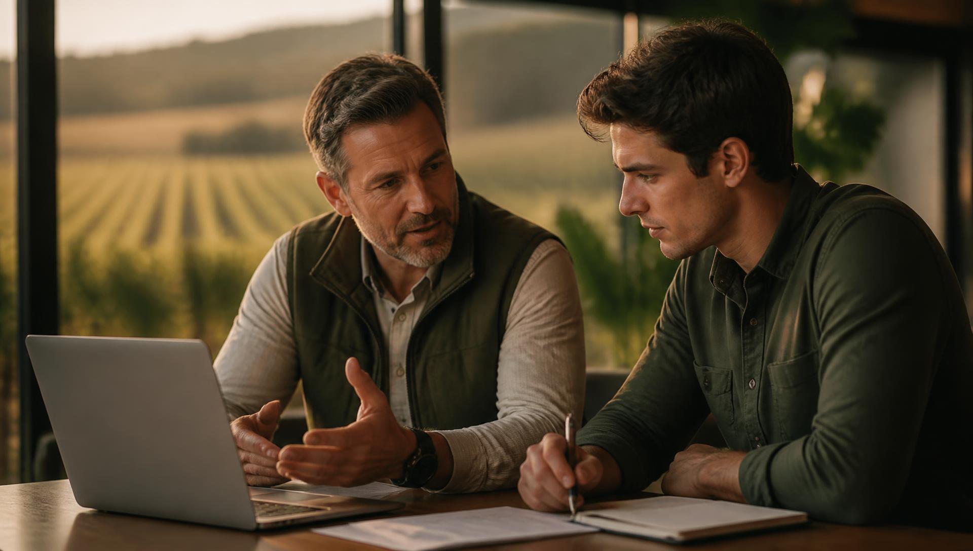 Senior industry leader mentoring a younger professional one-on-one